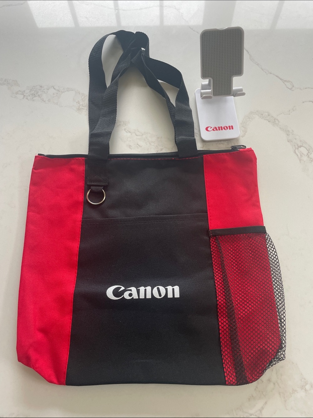 Canon Black and Red Messenger Tote & Cell Phone Holder